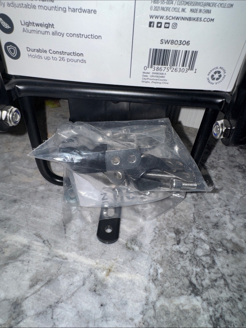 Schwinn Black Adjustable Rear Rack - Picture 8 of 10